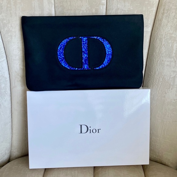 Christian Dior Pouch - Black with Blue Sequins - Picture 1 of 11
